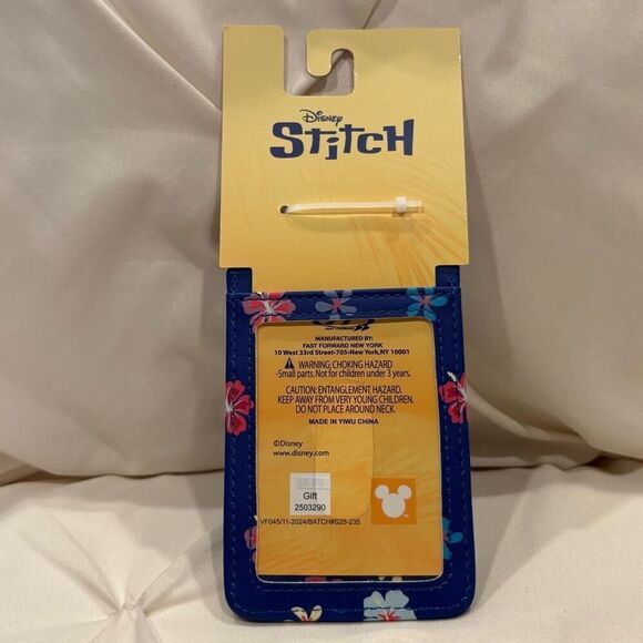 Loungefly X Lilo & Stitch, Stitch & Flowers Vertical Cardholder Royal Blue NWT - Picture 4 of 5